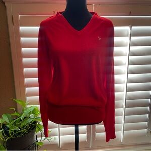 Men’s Christian Dior medium cherry red v neck sweater